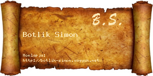Botlik Simon névjegykártya